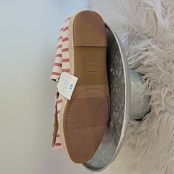 Time and Tru striped memory foam espadrille womens size 10 - Picture 2 of 5